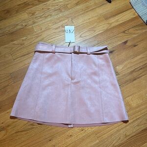 Zara suede pink skirt size Large